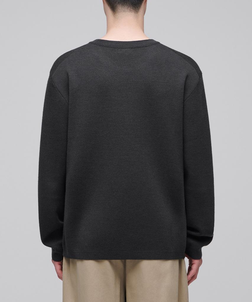 MUSINSA STANDARD Minimal Crew Neck Knit [Gunmetal]