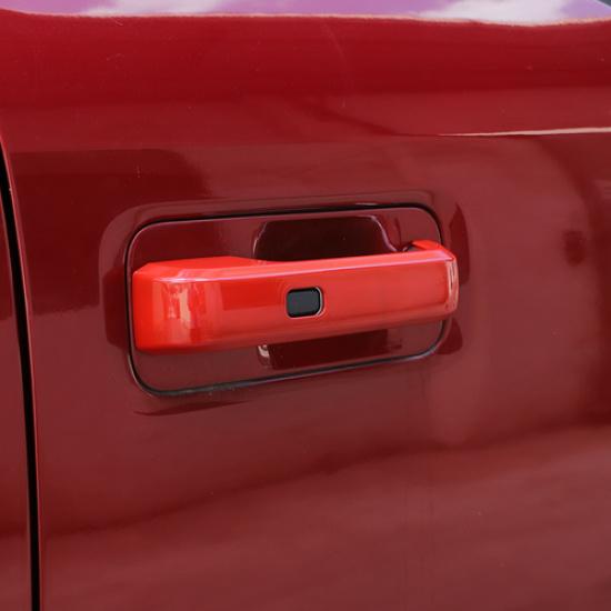 2015- Ford F150 Exterior Door Handle Cover Trim Bezels Rear | Red | Self-Adhesive | Accessories | 1 Year Manufacturer Warranty