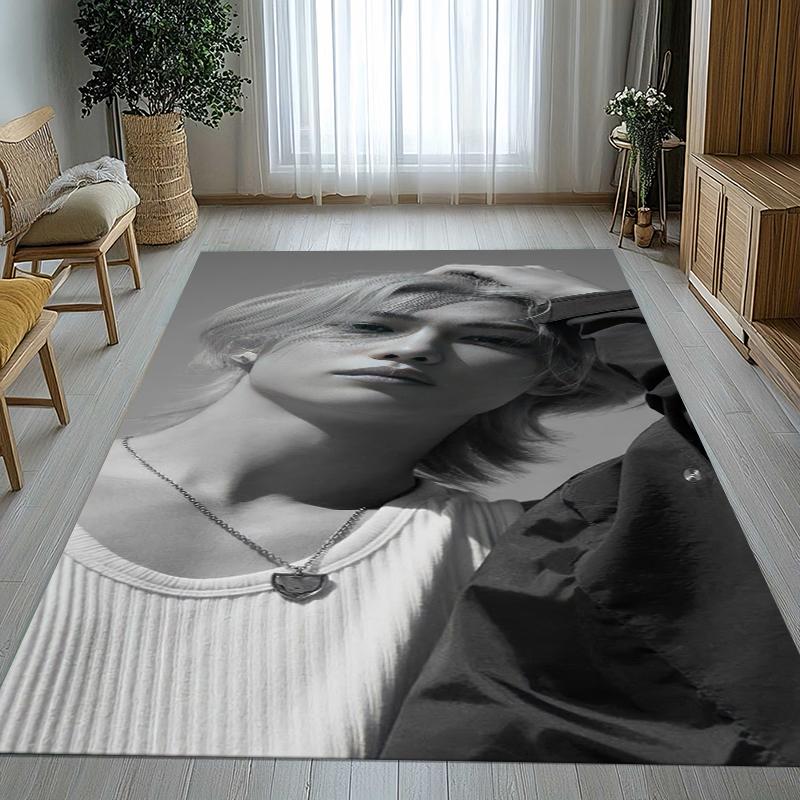 Felix Kpop Stray Kids Star Living Room Non-Slip Area Rug Soft Carpet for Bedroom Kids Playroom Sofa,Home Decor Doormat Gift