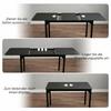 Extendable Dining Table for 4 to 6 People, Steel Legs, for Small Spaces, Dining Room, Black