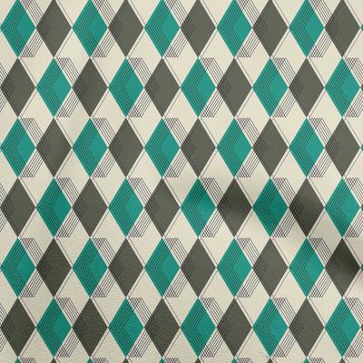 Гибкая хлопковая ткань темно-бирюзово-зеленого цвета в клетку. Материал платья Аргайл. Ткань с принтом. Ткань в ярдах, 40 дюймов.