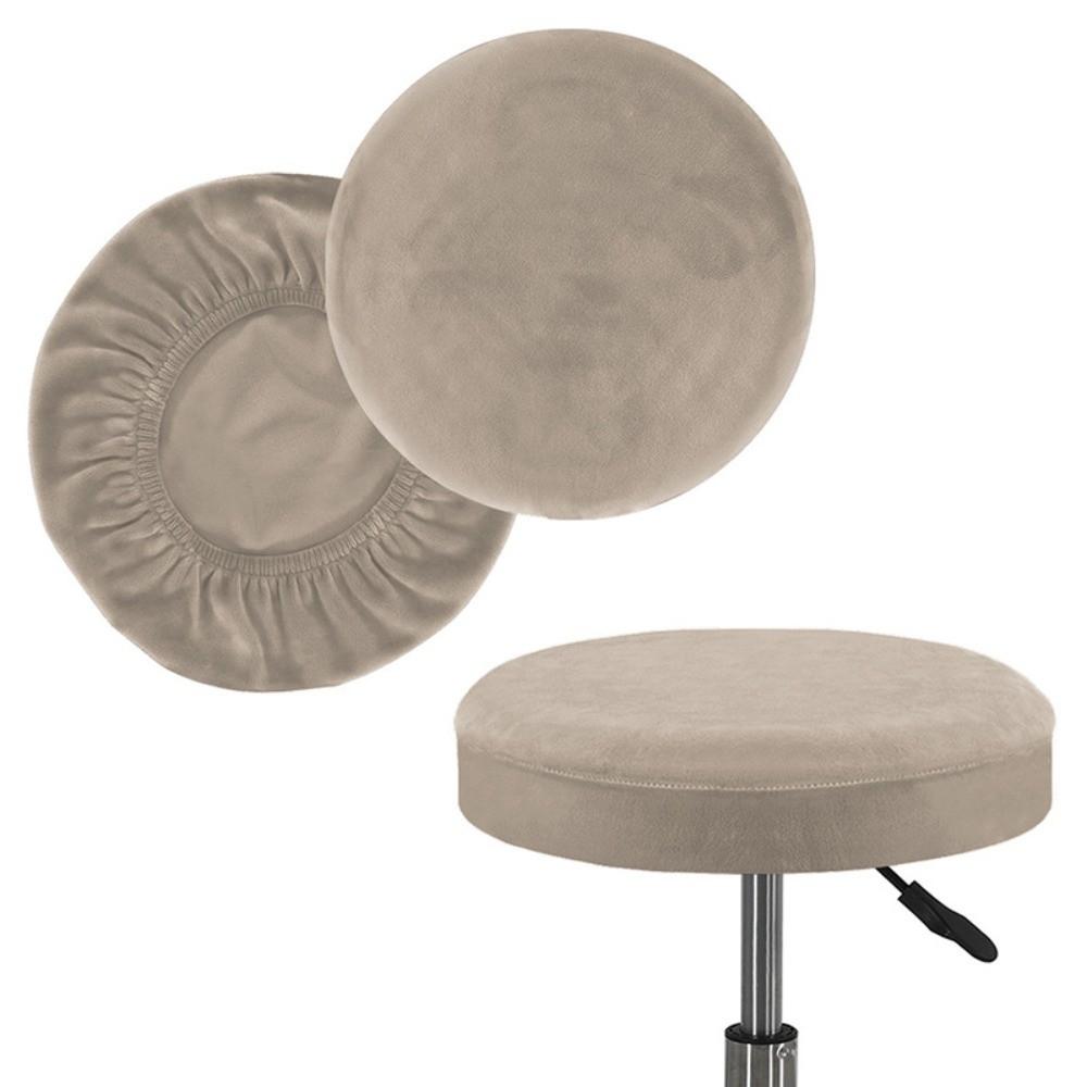Elastic Bar Round Stool Cover Thickened Seat Chair Slipcover Soft Round Chair Cover