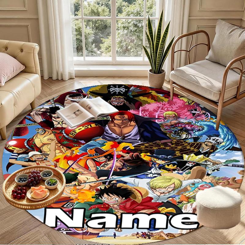 Custom Name Personalized One Piece Print Round Rug, Versatile Home Decor Carpet, for Playroom, Apartment, Balcony, Entryway, Hallway Gift