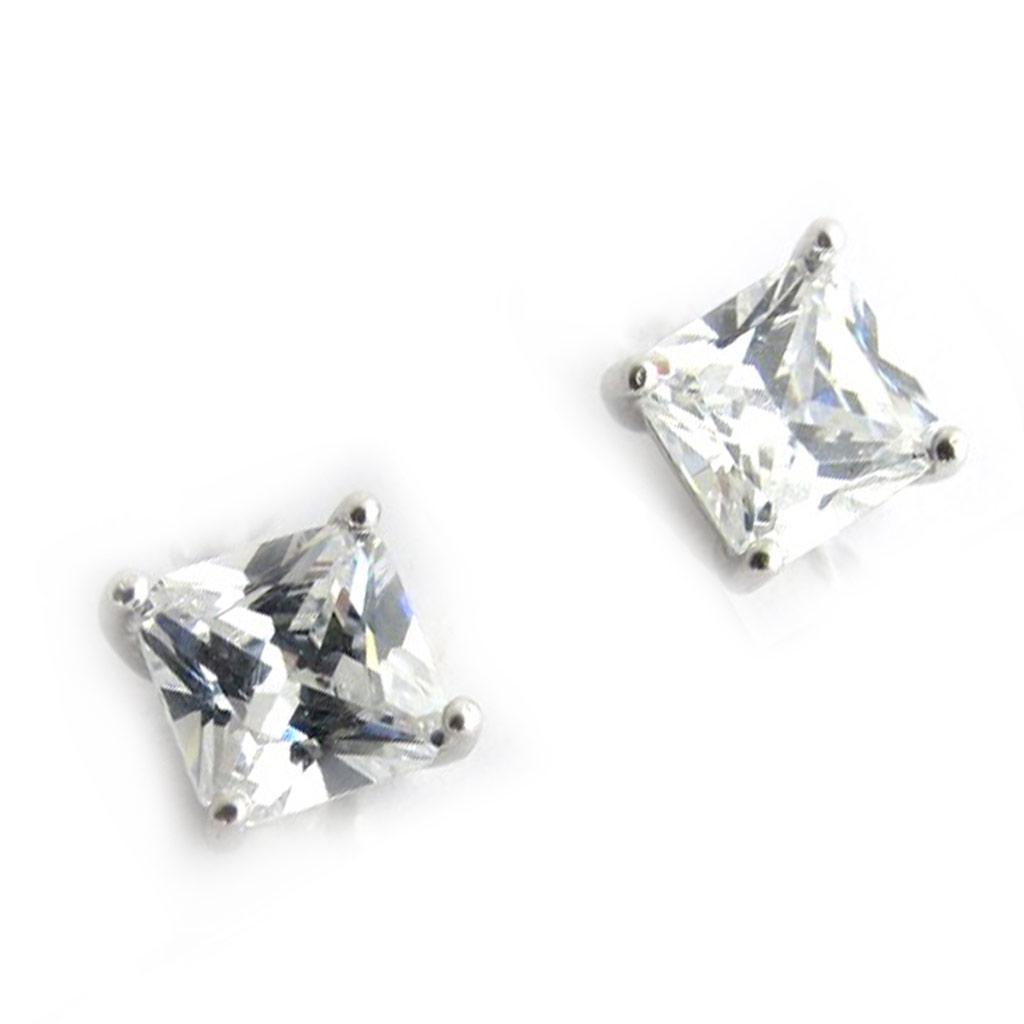 Les Trésors De Lily [N1339] - White 'Essentiel' Silver Earrings 6 Mm