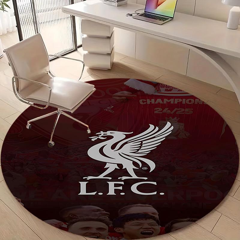 1pc L-Liverpool Print Round Carpet Chair Round Carpet Suitable for Bedroom Living Room Home Decorative Carpet