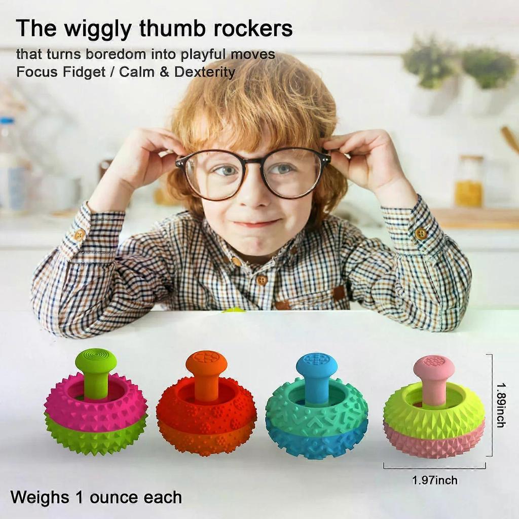 Silicone Thumb Rocker Fidget Toys for Kids Adults , Stress Relief Sensory Toys for Autism ADHD Anxiety,Fun Textures Gadgets,Office Desk Toy,Stocking S