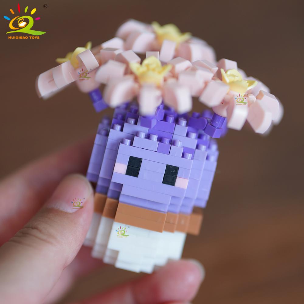 HUIQIBAO Мини MOC Кактус в горшке Микро Строительный блок 3D Алмазный Цветок Украшение стола Модель Кирпич DIY Игрушки для детей