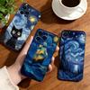Чехол для телефона Art Van Gogh Starry sky Для iPhone17,16,15,14,13,12,11 Plus,Pro Другие Мягкий Черный Чехол