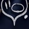 CMM 4 шт. Роскошные блестящие циркониевые женские свадебные ожерелья невесты праздничные бижутерия наборы аксессуаров