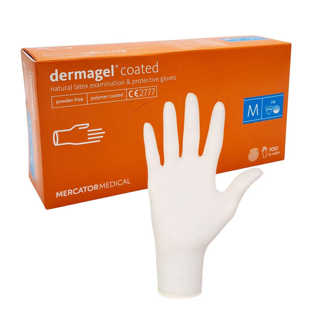 Latex Gloves Mercator Dermagel Coated 100 Pcs