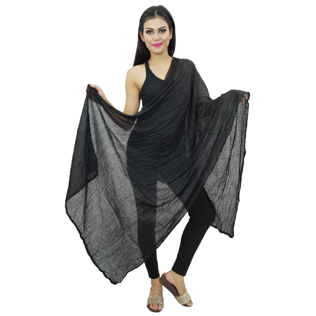 Long Cotton Voile Dupatta Stole Women Neck Wrap Indian Scarves Chunni