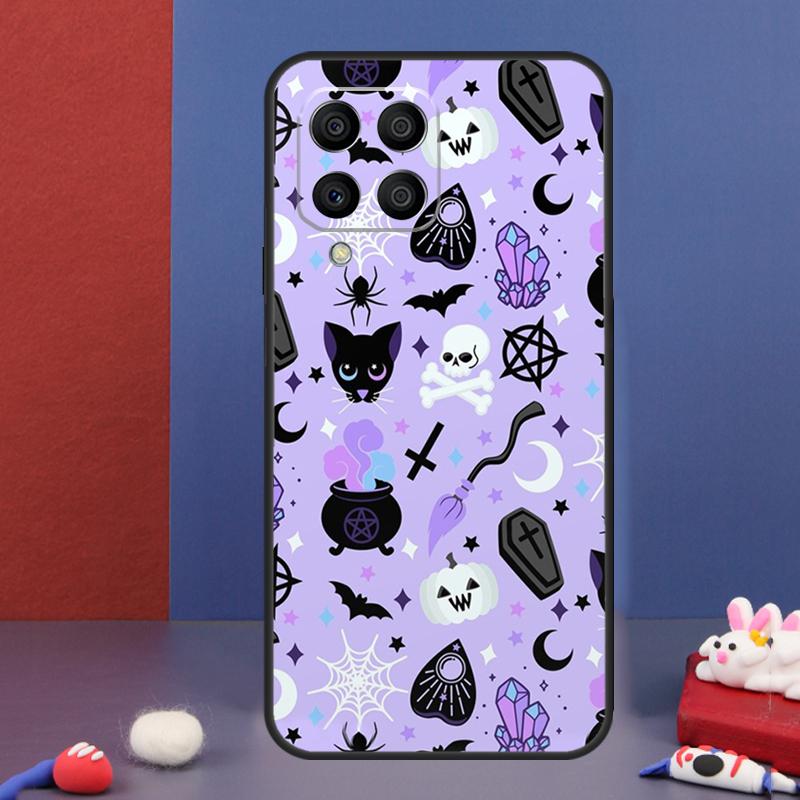 Чехол-книжка 'Кошачья Луна Ведьмы' для Samsung Galaxy M34 M14 M54 M13 M15 M36 M55 M35 M56 M16 M31 M11 M53 M12 M32 M52 M06