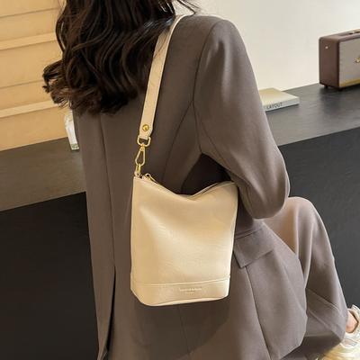 Новая повседневная простая сумка-ведро женская нишевая текстурная универсальная сумка через плечо темпераментная деловая модная сумка-мессенджер
