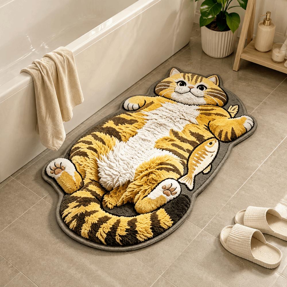Anti-fouling Home Decor Carpet Easy to Clean Cartoon Carpet Soft Cat-Shaped Area Rug Living Rooms