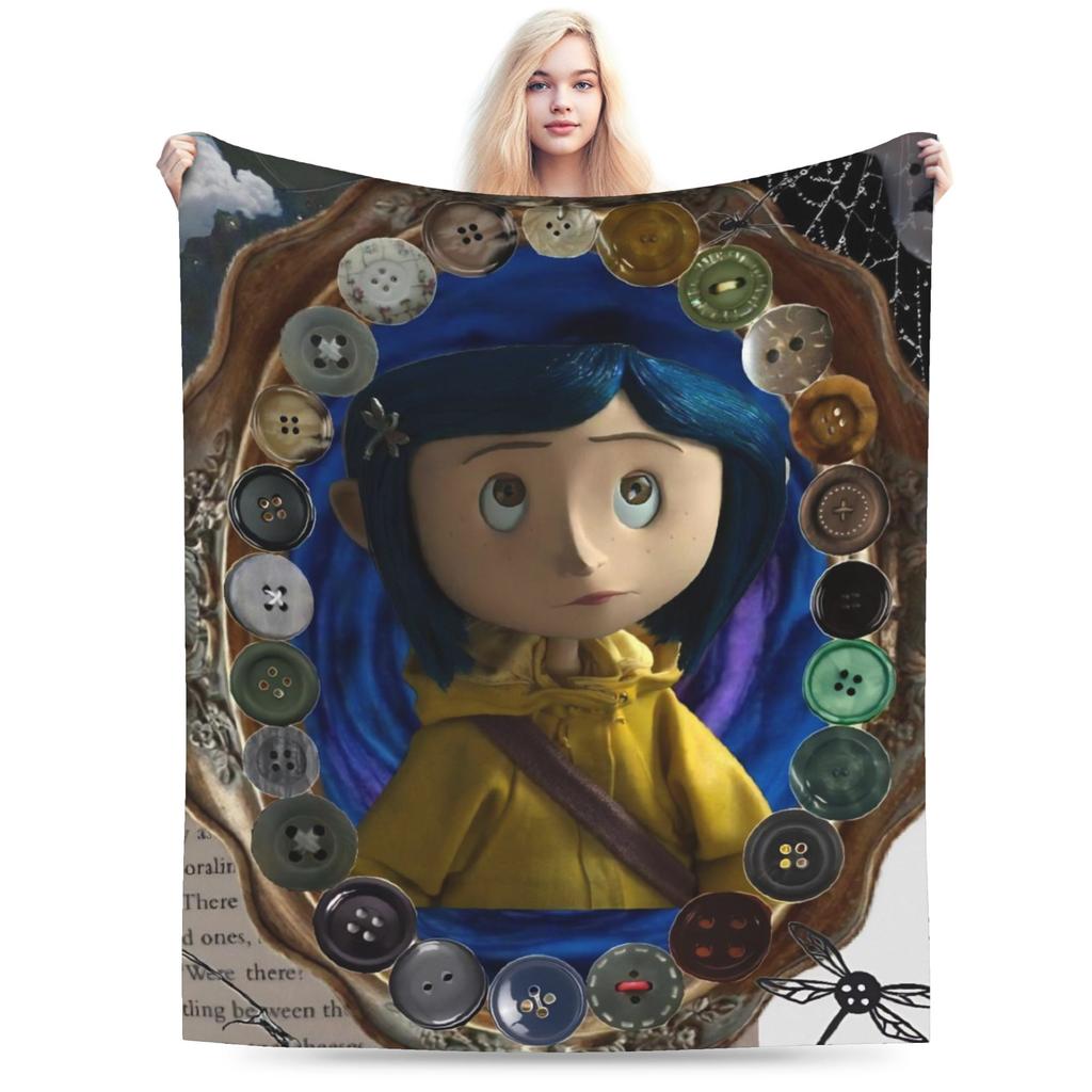 Coralines Flannel Blankets Winter Warm Bedding Throws for Girls Boys Living Room Funny Bedspread Sofa Bed Cover