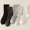 Female Autumn and Winter New Lovely Polka Dot Bubble Mouth Lace Cotton Boneless Tube Pile Socks