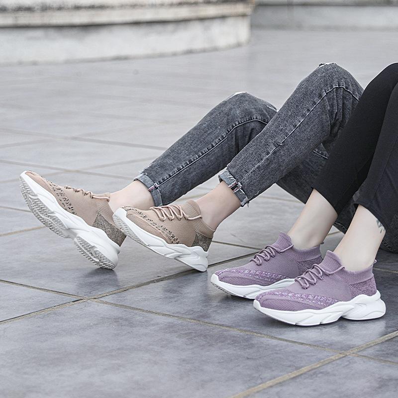 Men's shoes 2025 new summer small size 37 fly-woven mesh shoes 38 running sports shoes couple pair of socks shoes