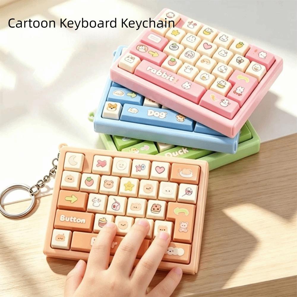 26 Key Decompression Button Toy Creative Style Keyboard Keychain Accessories Gift