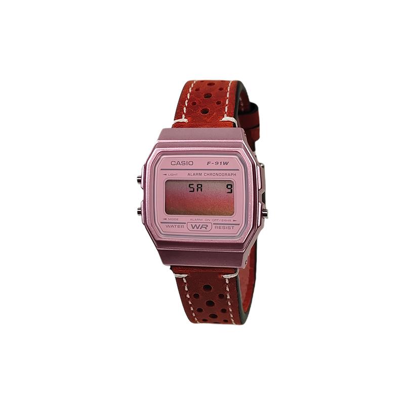 Casio Индивидуальные часы модифицированная серия модный тренд часы водозащита F-91WS-4 модифицированные-Красный прилив коронная клятва Кварц кожа F-91WS-4