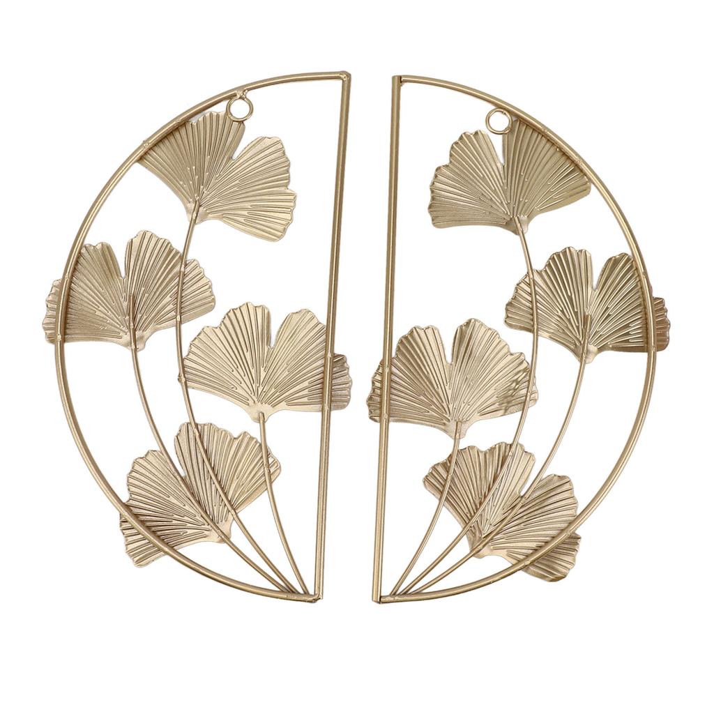 Golden Ginkgo Leaf Wall Hanging Decor Golden Iron Art Wall Sculpture Wall Decor for Living Room Office Study