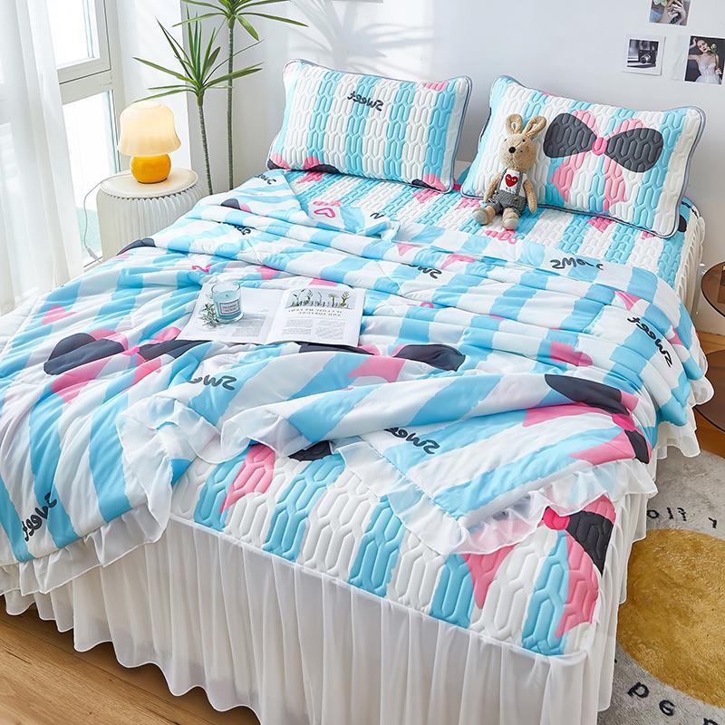 Домашний текстильный латексный чехол для матраса освежающий прохладный коврик комплект из 4 предметов моющийся коврик из ледяного шелка подзор для кровати домашний кондиционер одеяло мягкий коврик