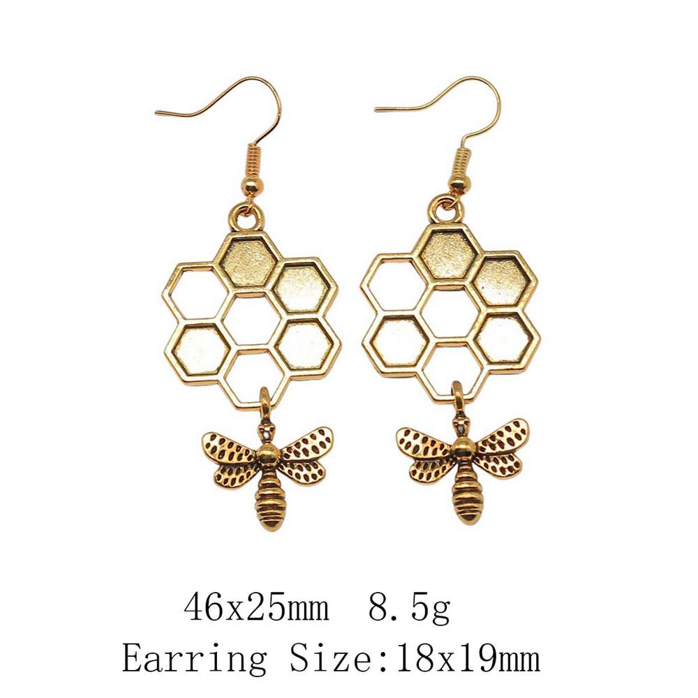 Подарки для женщин Серьги-клипсы в виде пчелиных сот, серьги-подвески и висячие серьги, женская одежда, милые серьги