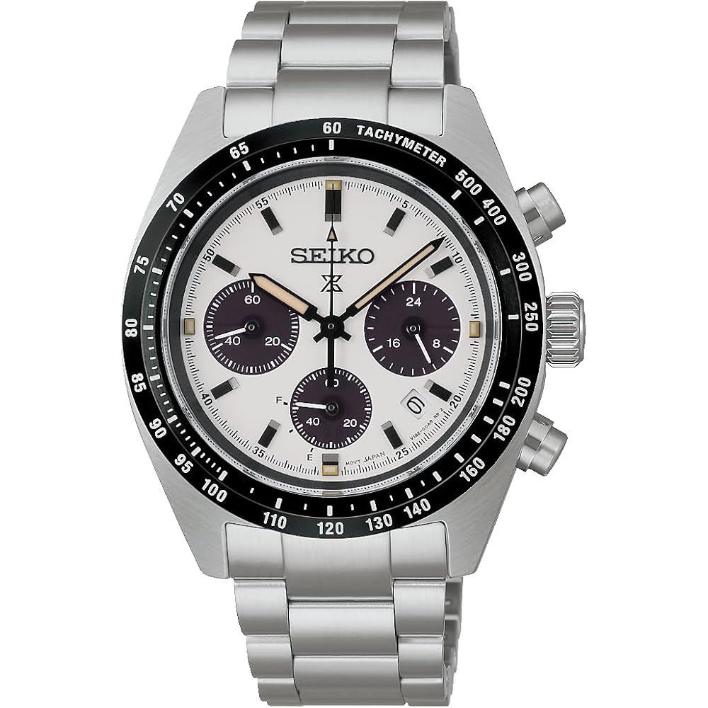 Мужские часы Seiko Prospex SBDL125 Speedtimer с солнечным питанием Черные Водонепроницаемость 200 м