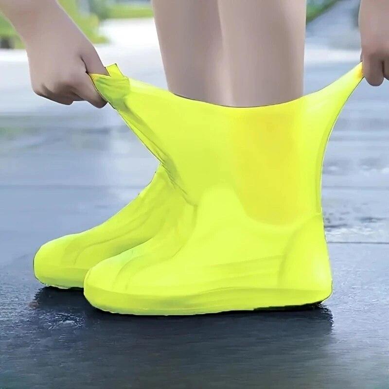 Rubber Rain Boot Overshoes For Outdoor Use Silicone Waterproof Shoe Covers Rainy Day Shoe Cover Reusable