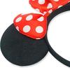 Set of 24 Mickey Minnie Mouse Costume Deluxe Fabric Ear Headband White Polka Dots for Boys Girls Birthday Party Hair Accessories Baby Shower Head Wear