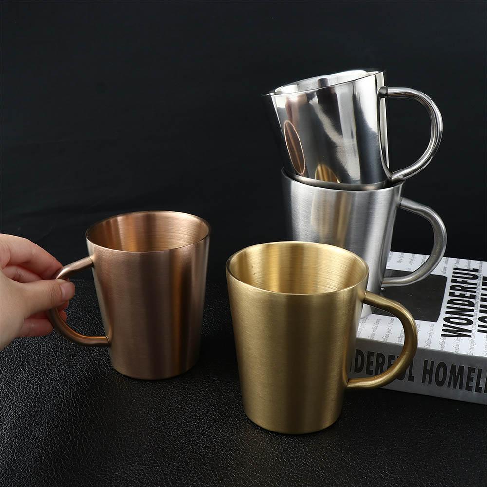Double Wall Portable Anti-scald Kitchen Drinkware Mug Coffee Mug Water Mugs Cup Beer Cup