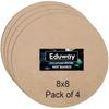 Eduway Круглая МДФ доска 8 дюймов для мандалы, Липпан, Resin Art & Craft, толщина 4 мм, Pof 4 Премиальный картонный материал для творчества