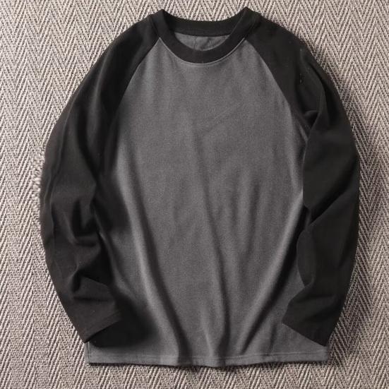 Мужская лоскутная толстовка свободного покроя с круглым вырезом, классическая осенне-зимняя мягкая теплая свободная повседневная уличн