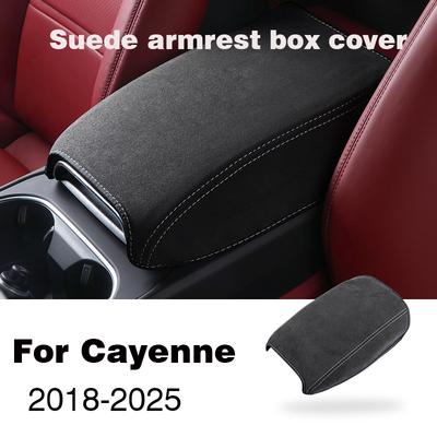 Для Porsche Cayenne 2018-2025 Замшевая Подушка-Чехол на Подлокотник Автомобиля Накладка Защитная на Подлокотник Центральной Консоли Внутренняя Часть Кожух