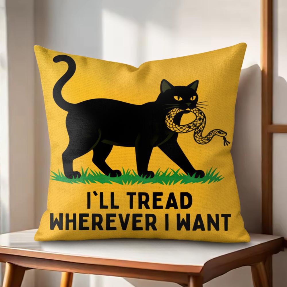 ill tread wherever Cushion Cover Natural Linen Organic Fabric DoubleSided Printing Couch Pillow Covers Home Decor Gift