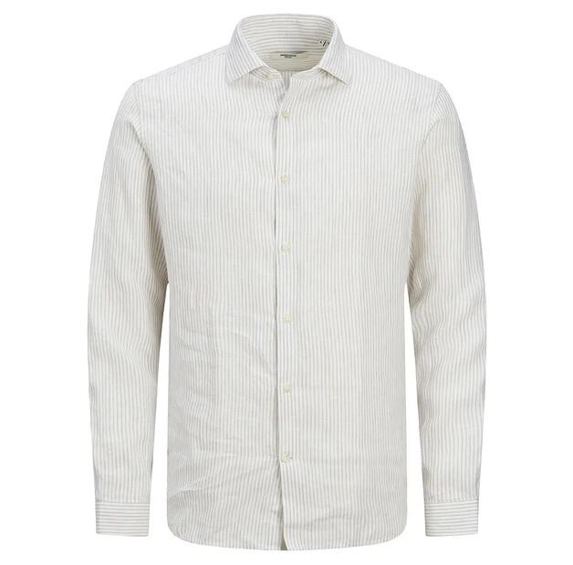Jack & Jones Parker Linen Stripe рубашка с длинным рукавом