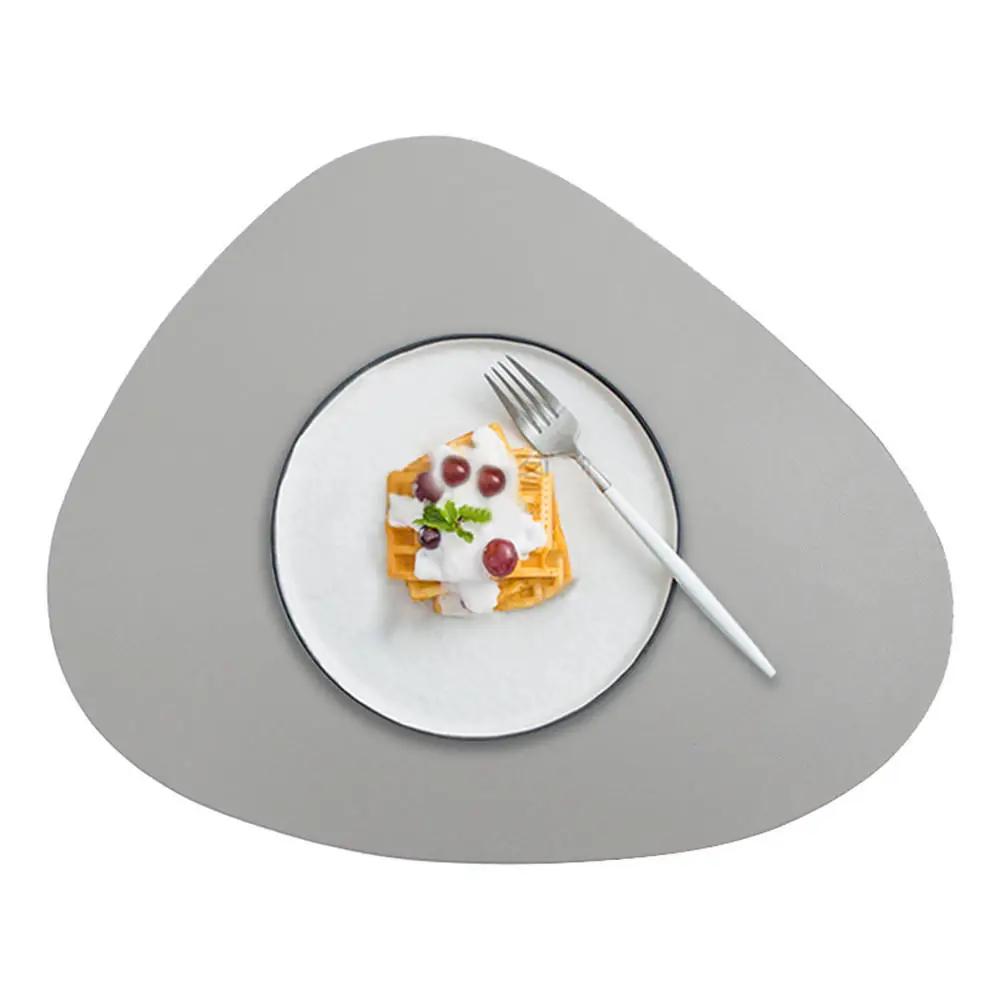 Треугольные кожаные коврики для столовых приборов, кухонные коврики для обеденного стола, коврик для стейка, нескользящие подушечки, подушечки для отеля, ресторана, домашний декор