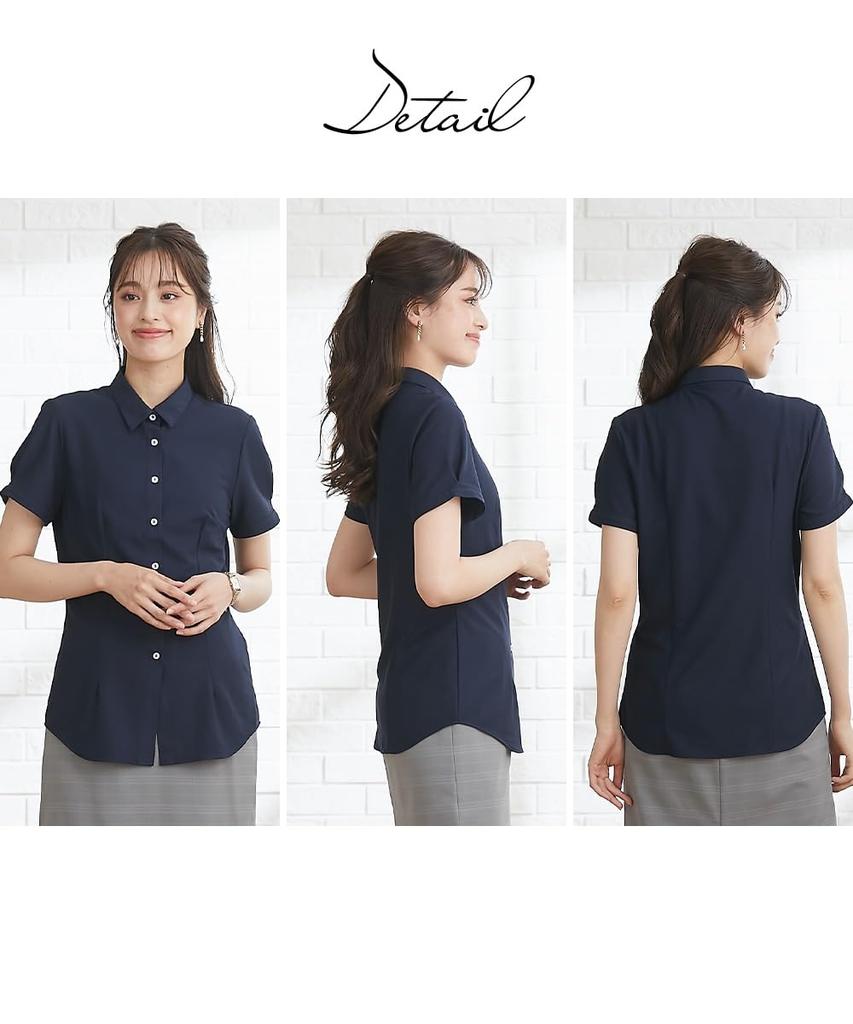 Nissen Cut and Sewn Short Sleeve Shirt Buttons to Prevent Size LL Shirt/Blouse, Material, (with Peeking), Moisture-Wicking, Quick-Drying,