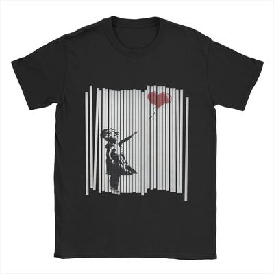 Футболка Banksy Летняя Рваный Шарик Девочка Новинка Мужская Чистый Круглый Вырез Большого Размера Одежда Короткий Рукав Смешная Футболка