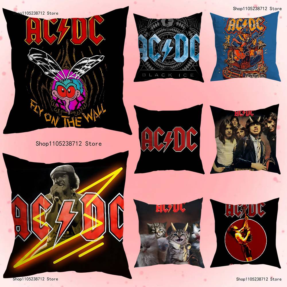 Крутые чехлы на подушки с изображением певца A-ACDC Rock Band, мультяшные, декоративные для дивана, для дома, двусторонняя печать, короткий плюш, милые чехлы на подушки