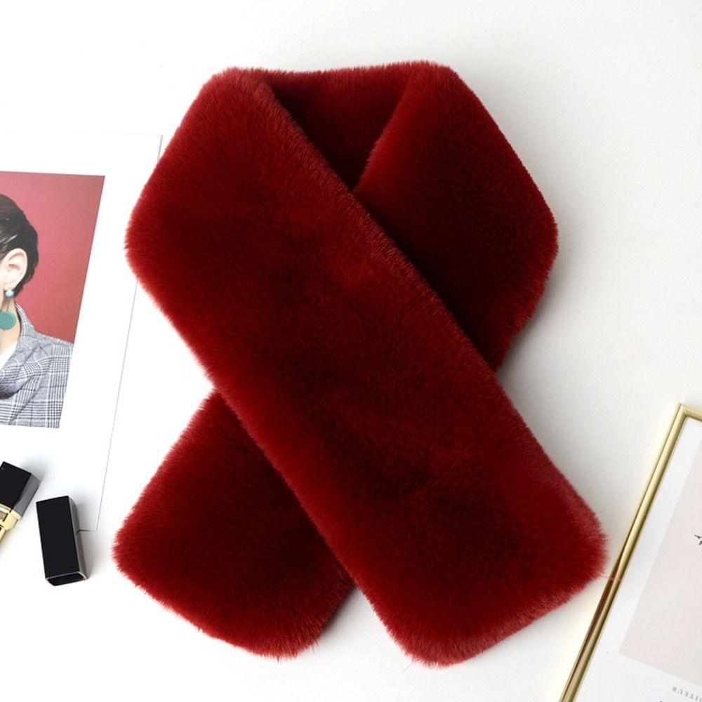 Thicken Winter Warm Shawl Solid Color Neckerchief Wrap Neck Warmer Cross Scarf