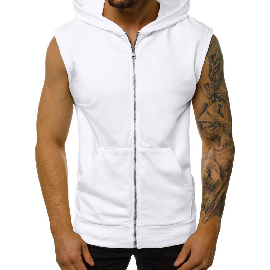 Мужские майки на молнии для тренировок с капюшоном и карманами, бодибилдинг, футболка без рукавов с мышцами, толстовки для фитнеса и тренировок