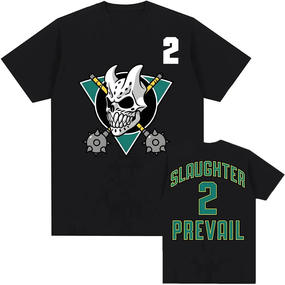 SLAUGHTER TO PREVAIL Хоккейная футболка с коротким рукавом Хлопок Круглый вырез Модные футболки Мужская Женская Одежда Унисекс Уличная одежда Хип-хоп Т...
