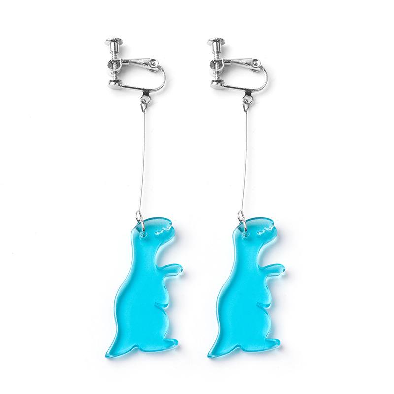 Cute and Funny Transparent Acrylic Dinosaur Earrings - A Must-Have for Dino Lovers!