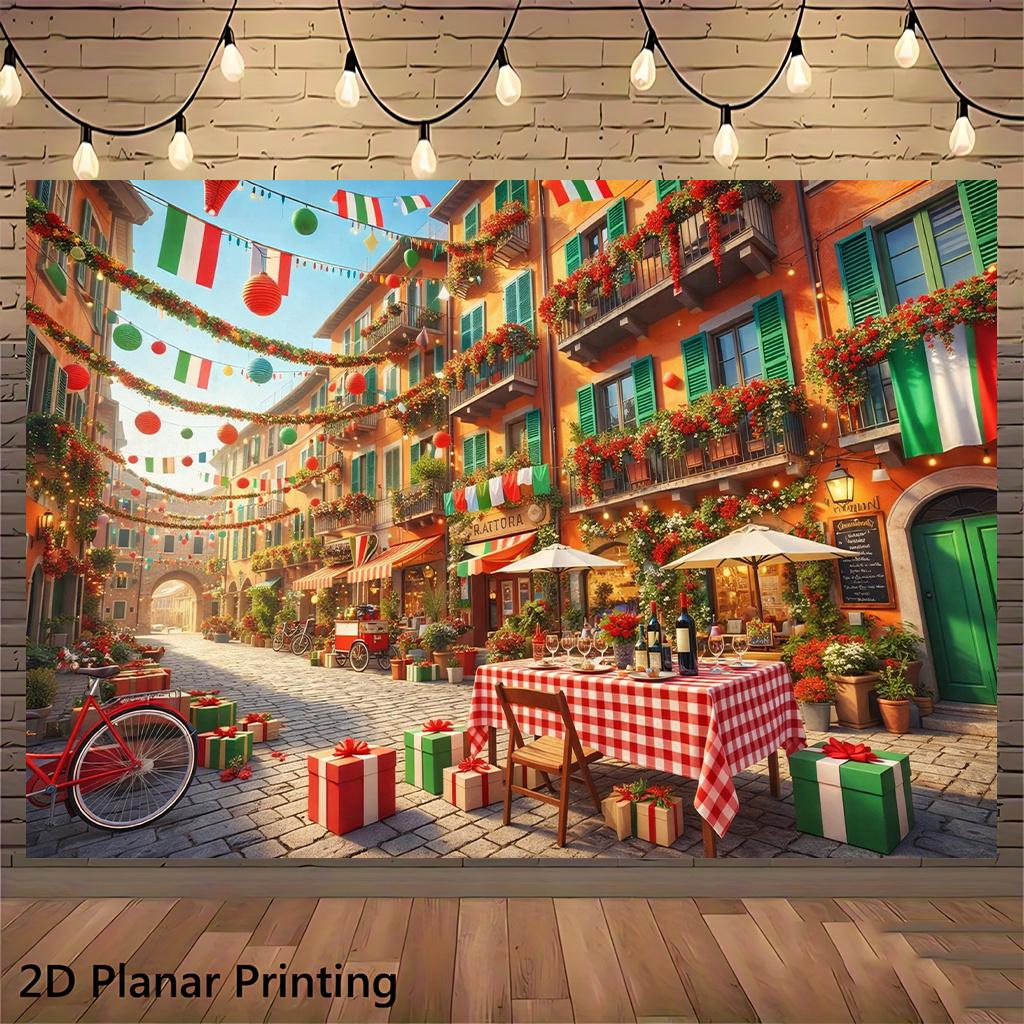 2D plane, 1 piece, street festival scene, suitable for living room, party venue, young people's room