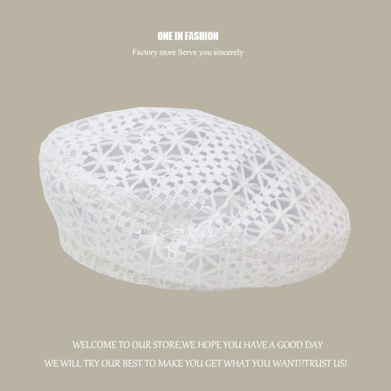 Женские хлопковые береты, вязаная крючком объемная шапка-бини, вязаная шапка ручной работы с вырезом, летняя кепка с цветочным принтом и черепом, цвет на выбор