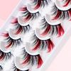 10 пар 3D мягких подкрученных накладных ресниц: Натуральный, Густой, Цветной