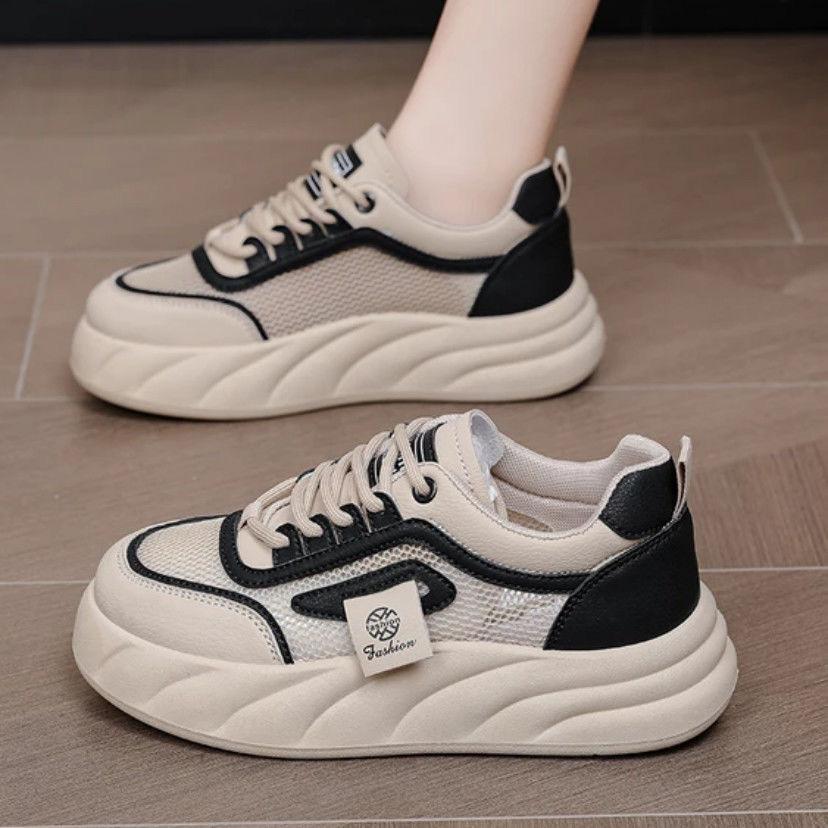 Breathable Mesh White Shoes Women's New Bread Shoes Summer Thick-soled Versatile High Soft Baseplate Shoes Women