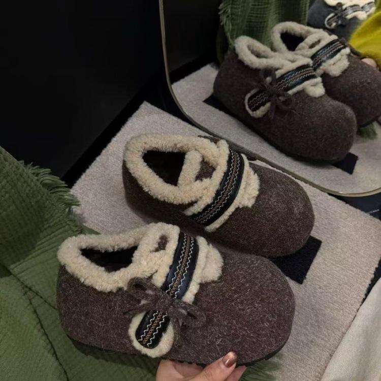 Кроссовки Birkenstocks на толстой подошве с внутренней танкеткой, хлопковые, новые, из бархата, теплые, верхняя одежда, пушистые туфли Мэри Джейн