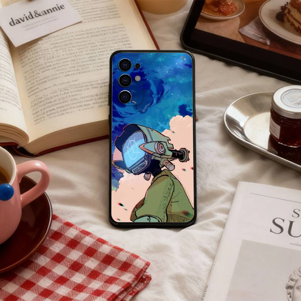P-Psychedelic F-FLCL Phone Case For Samsung S 25,24,23,22,30,21,10,9,Ultra,Plus,Lite,FE,4,5 G Soft Black Case