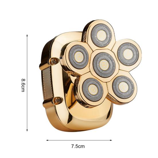 Электрическая бритва с 6 головками, IPX6, водонепроницаемая, из АБС-пластика, перезаряжаемый триммер для усов, инструменты для мужчин, с защитным чехлом для головы и щеткой для чистки